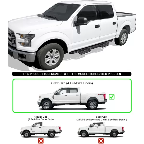 imageAPS Black 6 Inches Tubular Drop Down Style Nerf Bars Running Boards Compatible with Ford F150 20152024 SuperCrew Cab ampamp F150 Lightning 20222024 ampamp F250 F350 Super Duty 20172024 Crew CabBlack