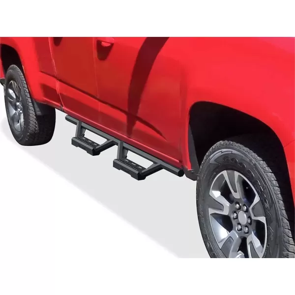 imageAPS Black 6 Inches Tubular Drop Down Style Side Bars Running Boards Compatible with Chevy Colorado GMC Canyon 20152024 Crew CabBlack