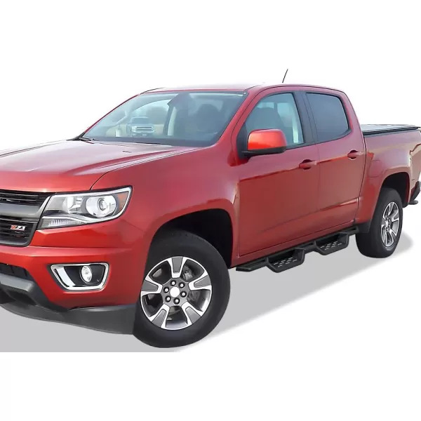 imageAPS Black 6 Inches Tubular Drop Down Style Side Bars Running Boards Compatible with Chevy Colorado GMC Canyon 20152024 Crew CabBlack