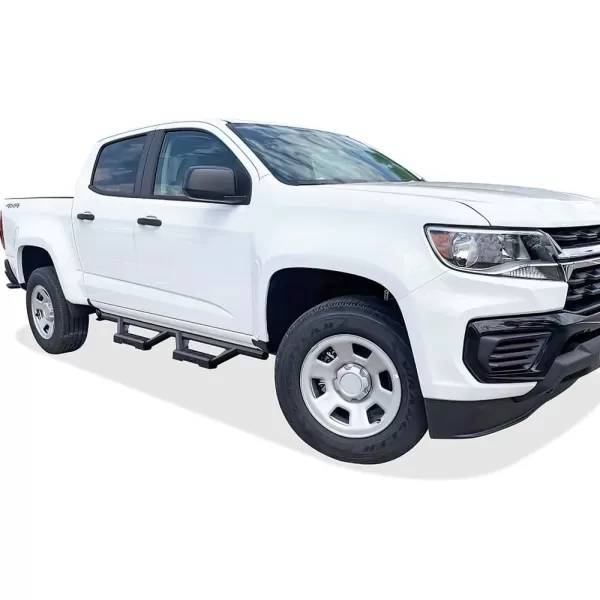 imageAPS Black 6 Inches Tubular Drop Down Style Side Bars Running Boards Compatible with Chevy Colorado GMC Canyon 20152024 Crew CabBlack