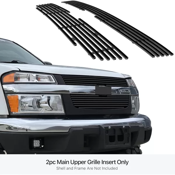 imageAPS Compatible with Chevy Colorado 20042012 Main Upper Chrome Billet Front Grill Grille Insert C65747ABlack