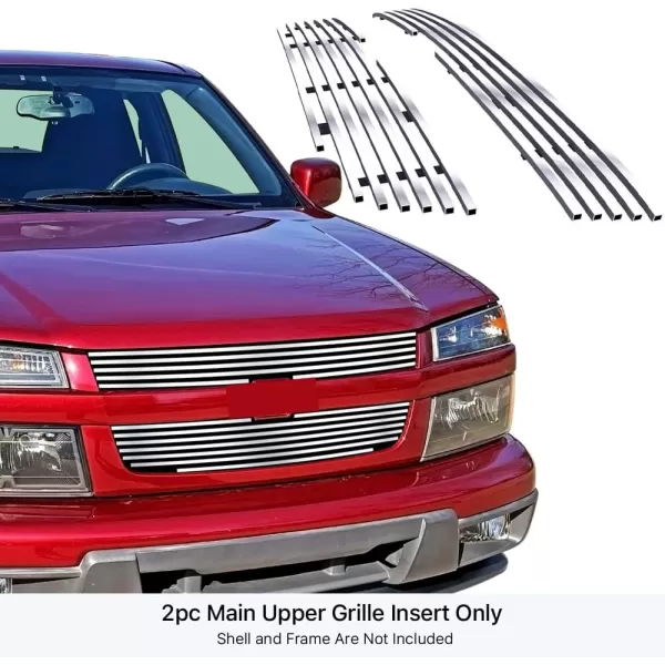 imageAPS Compatible with Chevy Colorado 20042012 Main Upper Chrome Billet Front Grill Grille Insert C65747AChrome