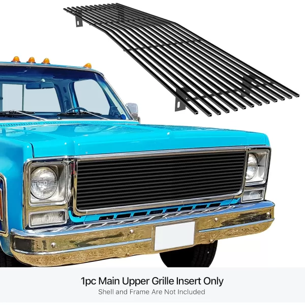 imageAPS Compatible with Chevy GMC C K Pickup Suburban Blazer 19731980 Main Upper Stainless Steel Chrome 8x6 Billet Front Grill Grille Insert C85008CBlack