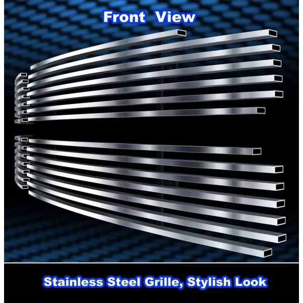 imageAPS Compatible with Dodge Ram 19942001 Main Upper Stainless Steel Chrome 8x6 Billet Front Grill Grille Insert D65721CChrome