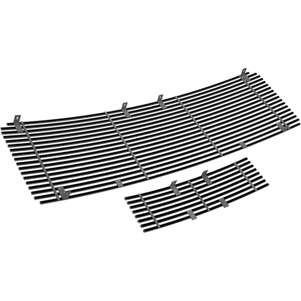 imageAPS Compatible with Ford F150 20092014 Main Upper Lower Bumper Stainless Steel SS Black Billet Front Grill Grille Insert Combo F86614HBlack