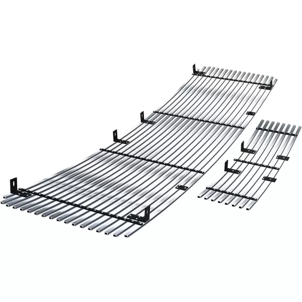 imageAPS Compatible with Ford F150 20092014 Main Upper Lower Bumper Stainless Steel SS Black Billet Front Grill Grille Insert Combo F86614HChrome
