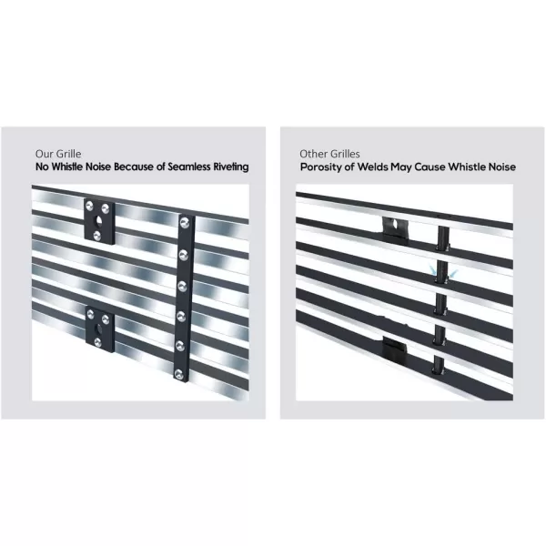 imageAPS Compatible with Ford F150 20092014 Main Upper Lower Bumper Stainless Steel SS Black Billet Front Grill Grille Insert Combo F86614HChrome