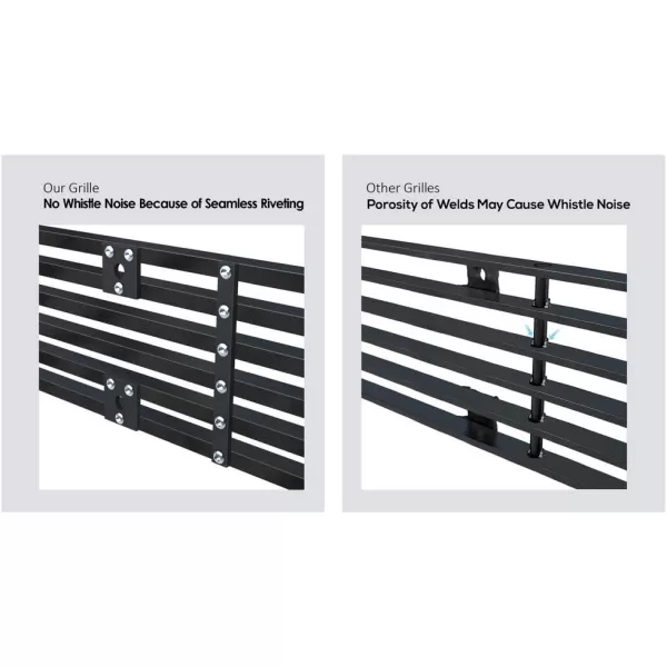imageAPS Compatible with Ford Ranger 19931997 Main Upper Stainless Steel SS Chrome Billet Front Grill Grille Insert F85013ABlack