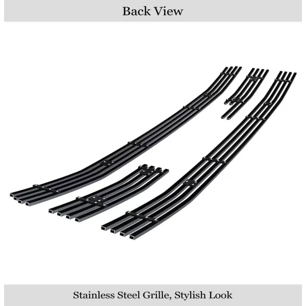 imageAPS Compatible with GMC Sierra 1500 20142015 Main Upper Stainless Steel SS Chrome Billet Front Grill Grille Insert G65972ABlack