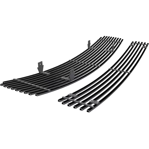 imageAPS Compatible with Nissan Maxima 20092014 Main Upper Lower Bumper Stainless Steel SS Black Billet Front Grill Grille Insert Combo N87774H