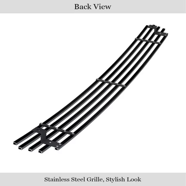 imageAPS Premium Stainless Steel SS Black Billet Grille Grill Insert Compatible with Ford F150 2004 2005 Lower Bumper N19H15358F