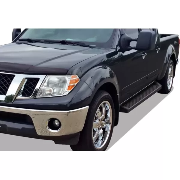 imageAPS Running Boards Nerf Bars Side Steps Step Bars Compatible with Nissan Frontier 20052024 Crew Cab Silver Running Board StyleAluminum Black