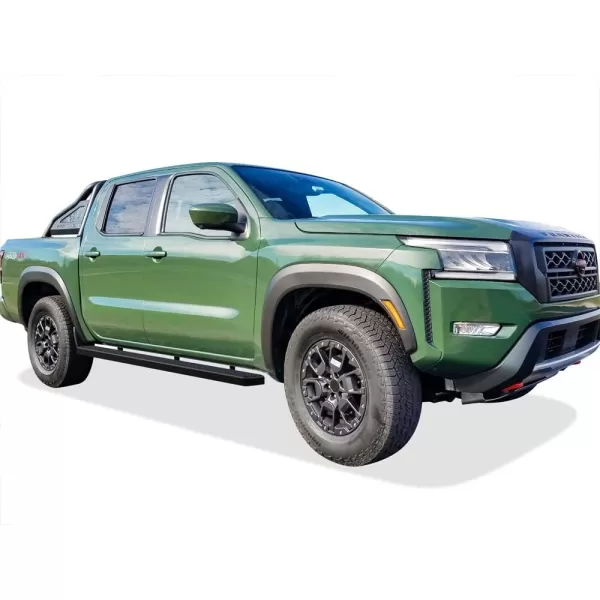 imageAPS Running Boards Nerf Bars Side Steps Step Bars Compatible with Nissan Frontier 20052024 Crew Cab Silver Running Board StyleAluminum Black