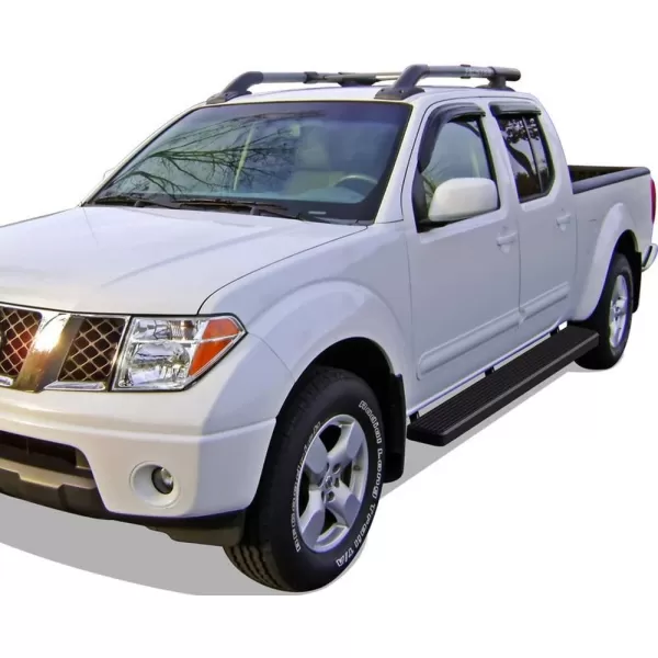imageAPS Running Boards Nerf Bars Side Steps Step Bars Compatible with Nissan Frontier 20052024 Crew Cab Silver Running Board StyleAluminum Black