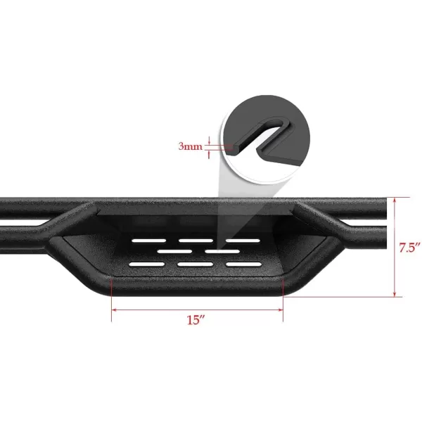 imageAPS Stainless Steel Pocket Steps Running Boards Compatible with Toyota Tacoma 20052023 Double Crew CabBlack