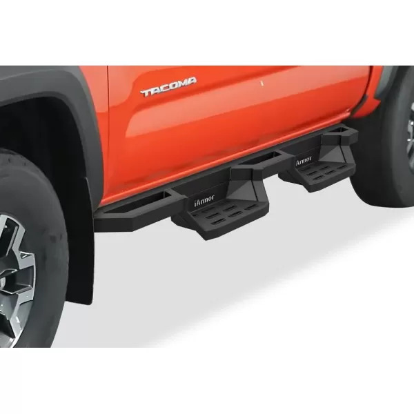 imageAPS Stainless Steel Pocket Steps Running Boards Compatible with Toyota Tacoma 20052023 Double Crew CabBlack