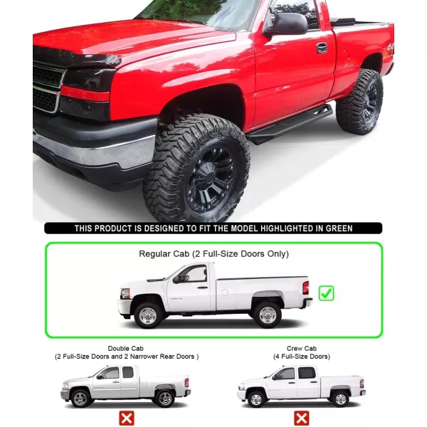 imageAPS Stainless Steel Side Steps Armor Compatible with Chevy Silverado GMC Sierra 1500 2500 19992006 Regular Cab ampamp 2500 HD 3500 0106 ampamp Classic 07 Nerf Bars Side Steps Side Bars