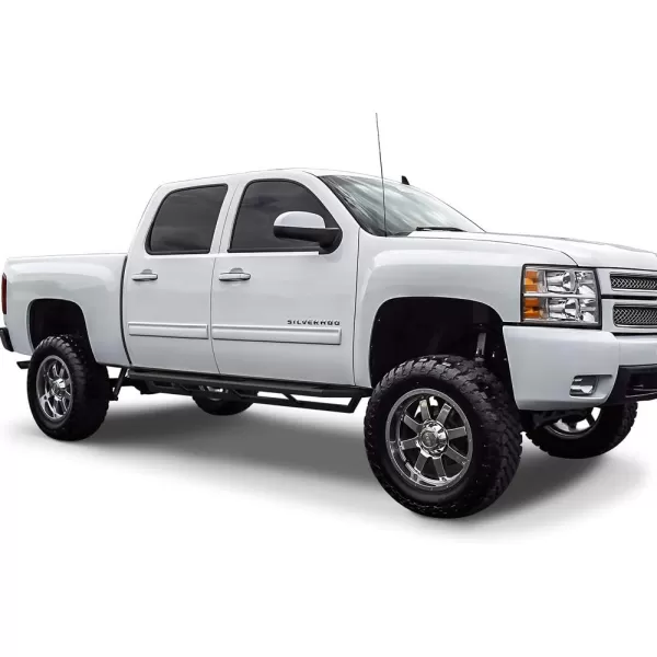 imageAPS Stainless Steel Side Steps Armor Compatible with Chevy Silverado GMC Sierra 1500 2500 3500 20012006 Crew Cab ampamp Classic 07 Nerf Bars Side Steps Side Bars