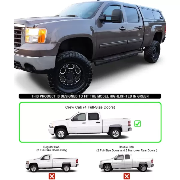 imageAPS Stainless Steel Side Steps Armor Compatible with Chevy Silverado GMC Sierra 1500 2500 3500 20012006 Crew Cab ampamp Classic 07 Nerf Bars Side Steps Side Bars