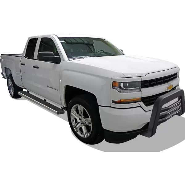 imageAPS Unique Rivet Front Bar  Bull Bar  Push Front Bumper  Grille Guard  Black  Fits 20072018 SilveradoSierra 1500