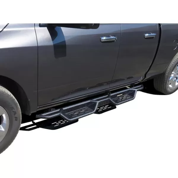 imageAPS Black 6 Inches Tubular Drop Down Style Nerf Bars Running Boards Compatible with Dodge Ram 1500 20092018 Quad CabBlack