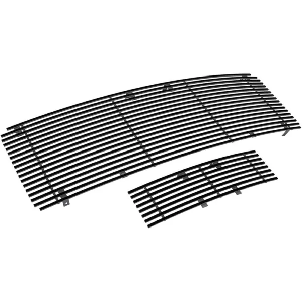 imageAPS Compatible with Ford F150 20092014 Main Upper Lower Bumper Stainless Steel SS Black Billet Front Grill Grille Insert Combo F86614HBlack
