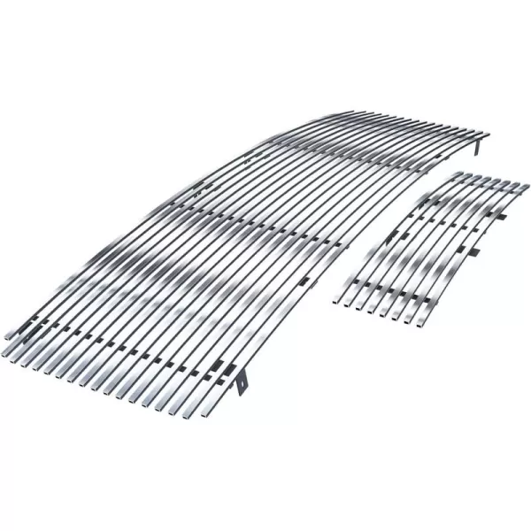 imageAPS Compatible with Ford F150 20092014 Main Upper Lower Bumper Stainless Steel SS Black Billet Front Grill Grille Insert Combo F86614HChrome