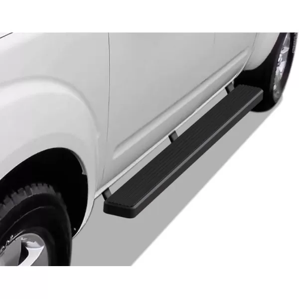 imageAPS Running Boards Nerf Bars Side Steps Step Bars Compatible with Nissan Frontier 20052024 Crew Cab Silver Running Board StyleAluminum Black