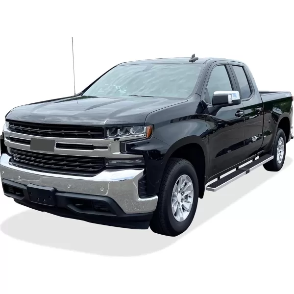 imageAPS 5in WheeltoWheel Stainless Steel Nerf Bars Compatible with Silverado Sierra Double Cab 65ft Bed 1925