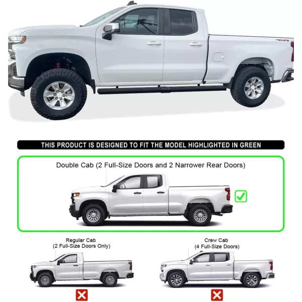 imageAPS Black 5in Steel Nerf Bars Compatible with Silverado Sierra 1500 20192025 Extended Cab ampamp 2500 3500 20202025 Exclude 19 1500 LDSilverado 1500 LTD Sierra 1500 LD 2022Black