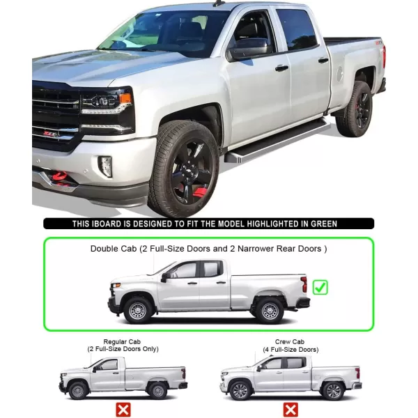 imageAPS Black 5in Steel Nerf Bars Compatible with Silverado Sierra 1500 20192025 Extended Cab ampamp 2500 3500 20202025 Exclude 19 1500 LDSilverado 1500 LTD Sierra 1500 LD 2022Aluminum Silver