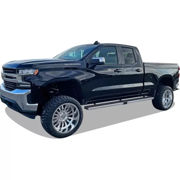 imageAPS Black 5in Steel Nerf Bars Compatible with Silverado Sierra 1500 20192025 Extended Cab ampamp 2500 3500 20202025 Exclude 19 1500 LDSilverado 1500 LTD Sierra 1500 LD 2022Stainless Steel Polished