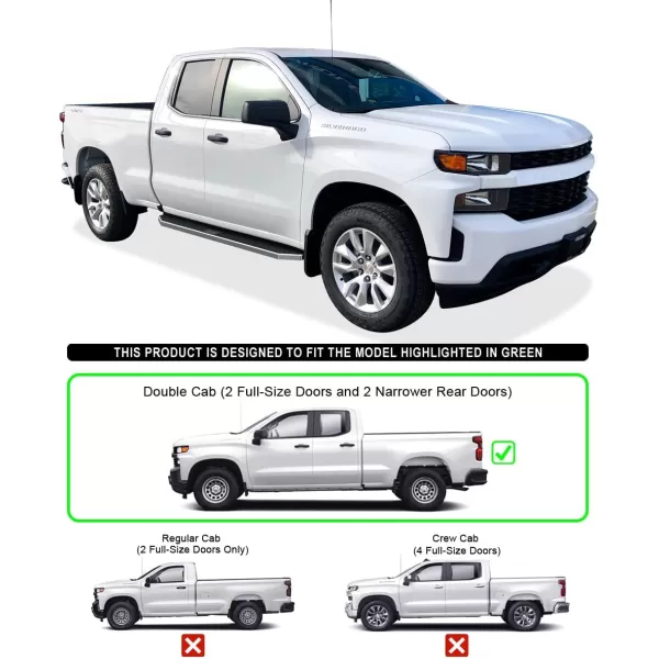 imageAPS Black 5in Steel Nerf Bars Compatible with Silverado Sierra 1500 20192025 Extended Cab ampamp 2500 3500 20202025 Exclude 19 1500 LDSilverado 1500 LTD Sierra 1500 LD 2022Polished