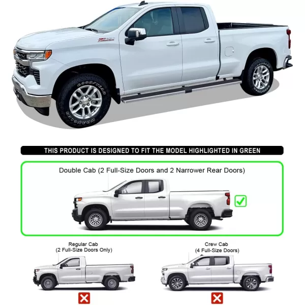imageAPS Black 5in Steel Nerf Bars Compatible with Silverado Sierra 1500 20192025 Extended Cab ampamp 2500 3500 20202025 Exclude 19 1500 LDSilverado 1500 LTD Sierra 1500 LD 2022Stainless Steel Polished