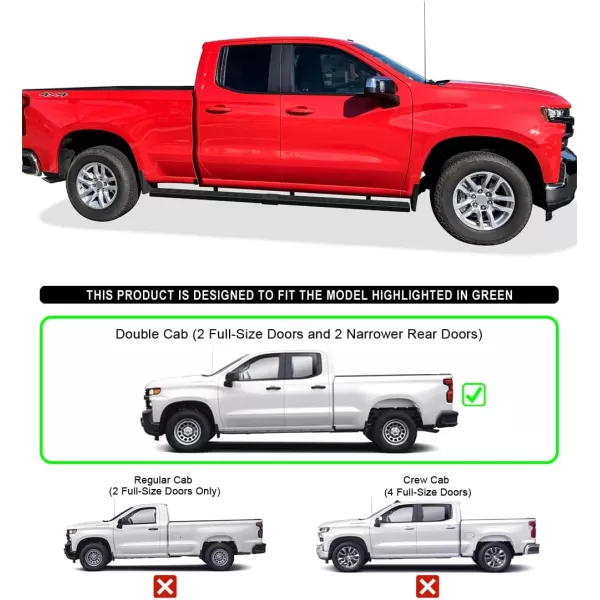 imageAPS Black 5in Steel Nerf Bars Compatible with Silverado Sierra 1500 20192025 Extended Cab ampamp 2500 3500 20202025 Exclude 19 1500 LDSilverado 1500 LTD Sierra 1500 LD 2022Aluminum Black
