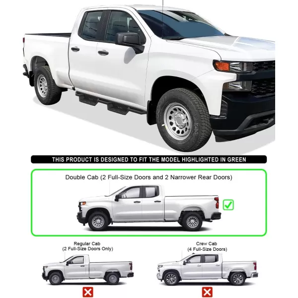 imageAPS Drop Steps Running Boards Compatible with Chevy Silverado GMC Sierra 150025003500 20192024 Extended CabDouble Cab