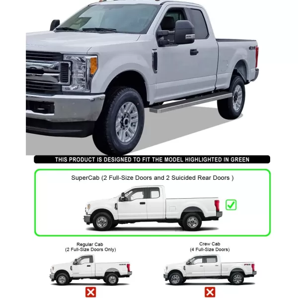 imageAPS Running Boards 6in Matte Black Compatible with Ford F150 20152025 Super Cab ampamp F250 F350 Super Duty 20172025 Stainless Steel Nerf Bars Side Steps Side BarsSilver