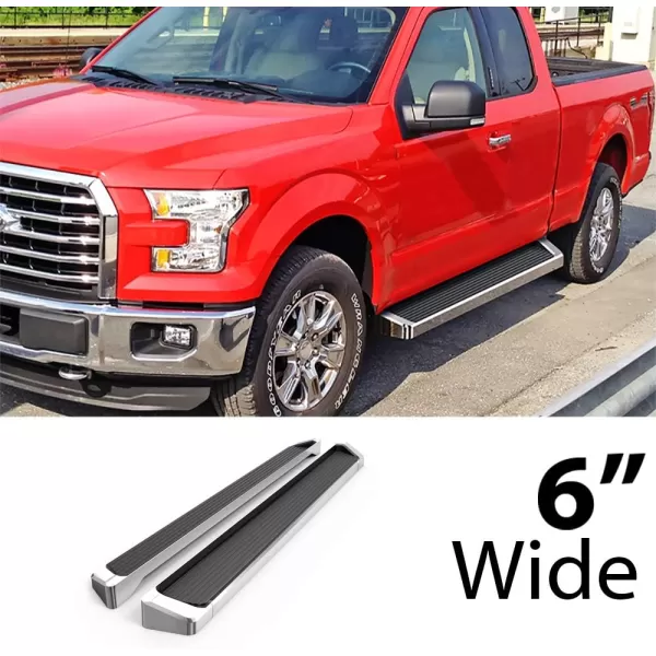 imageAPS Running Boards 6in Matte Black Compatible with Ford F150 20152025 Super Cab ampamp F250 F350 Super Duty 20172025 Stainless Steel Nerf Bars Side Steps Side BarsAluminum Silver