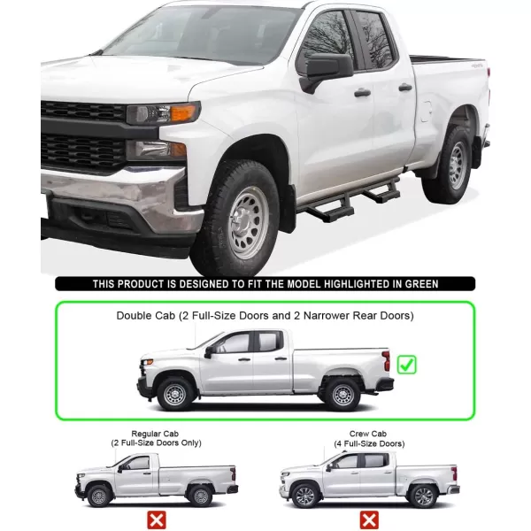 imageAPS Stainless Steel Pocket Steps Running Boards Compatible with Silverado Sierra 1500 20192025 Extended Cab ampamp 2500 3500 20202025 Exclude 19 1500 LDSilverado 1500 LTD Sierra 1500 LD 2022Black