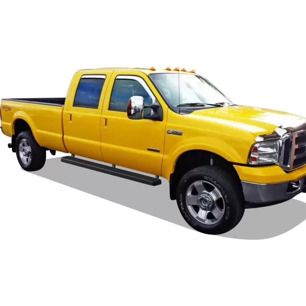 imageAPS 5in Stainless Steel Black Running Boards Compatible with Ford F250 F350 Super Duty 19992016 Crew Cab Nerf Bars Side StepsStainless Steel Black