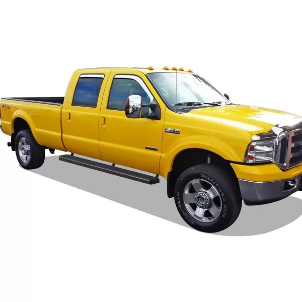 imageAPS 5in Stainless Steel Black Running Boards Compatible with Ford F250 F350 Super Duty 19992016 Crew Cab Nerf Bars Side StepsStainless Steel Black