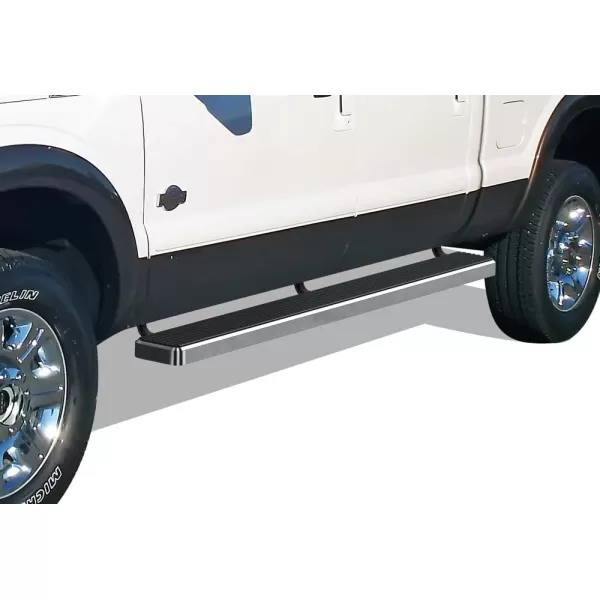 imageAPS 5in Stainless Steel Black Running Boards Compatible with Ford F250 F350 Super Duty 19992016 Crew Cab Nerf Bars Side StepsStainless Steel Polished