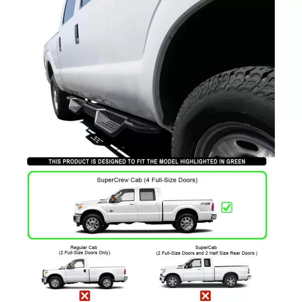 imageAPS Black 6 Inches Tubular Drop Down Style Nerf Bars Running Boards Compatible with Ford F250 F350 Super Duty 19992016 Crew CabBlack