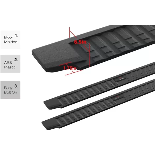 imageAPS Black Blow Molding Style Nerf Bars Running Boards Compatible with Ford F250 F350 Super Duty 19992016 Crew Cab