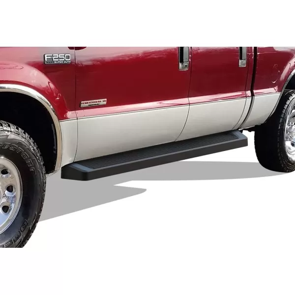 imageAPS Running Boards Nerf Bars Side Steps Step Bars Compatible with Ford F250 F350 Super Duty 19992016 Crew Cab Black Powder Coated 5 inchesAluminum Black