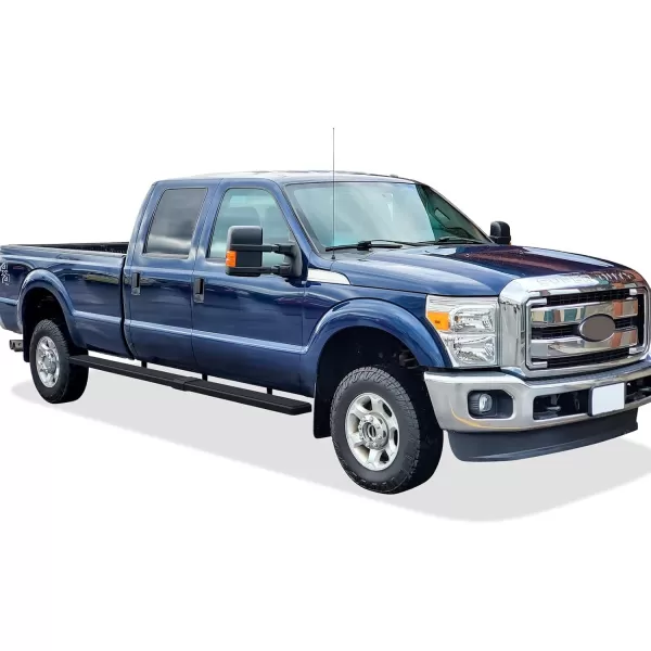 imageAPS Silver Running Board Style Running Boards Nerf Bars Side Steps Compatible with Ford F250 F350 Super Duty 19992016 Crew CabAluminum Black