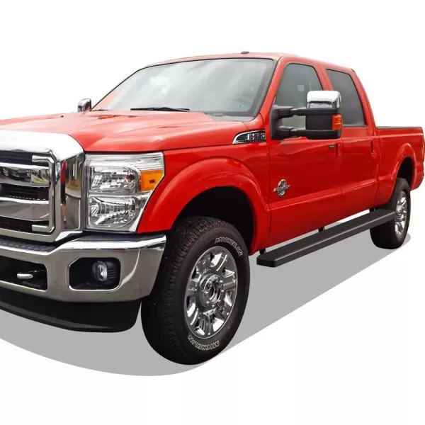 imageAPS Silver Running Board Style Running Boards Nerf Bars Side Steps Compatible with Ford F250 F350 Super Duty 19992016 Crew CabAluminum Black