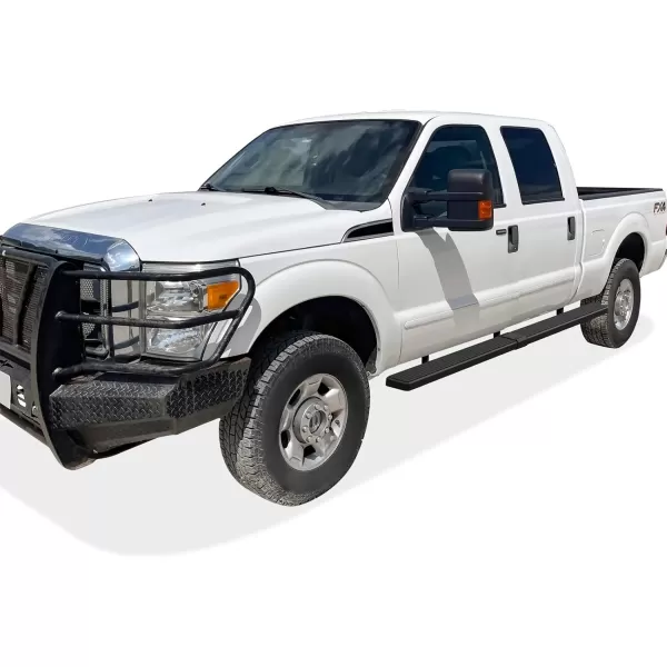 imageAPS Silver Running Board Style Running Boards Nerf Bars Side Steps Compatible with Ford F250 F350 Super Duty 19992016 Crew CabStainless Steel Black
