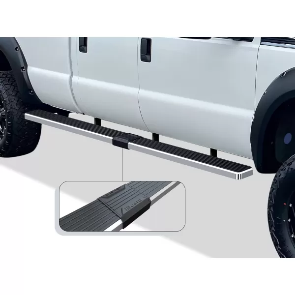 imageAPS Silver Running Board Style Running Boards Nerf Bars Side Steps Compatible with Ford F250 F350 Super Duty 19992016 Crew CabStainless Steel Polished