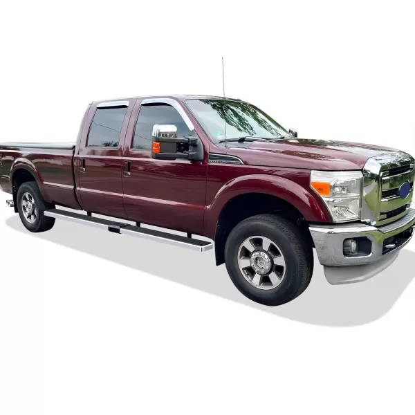 imageAPS Silver Running Board Style Running Boards Nerf Bars Side Steps Compatible with Ford F250 F350 Super Duty 19992016 Crew CabStainless Steel Polished